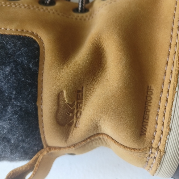 Sorel Womens Slimpack Brown Leather Lace II WP Insulated Heeled Duck Boot Sz 9 - Picture 6 of 9